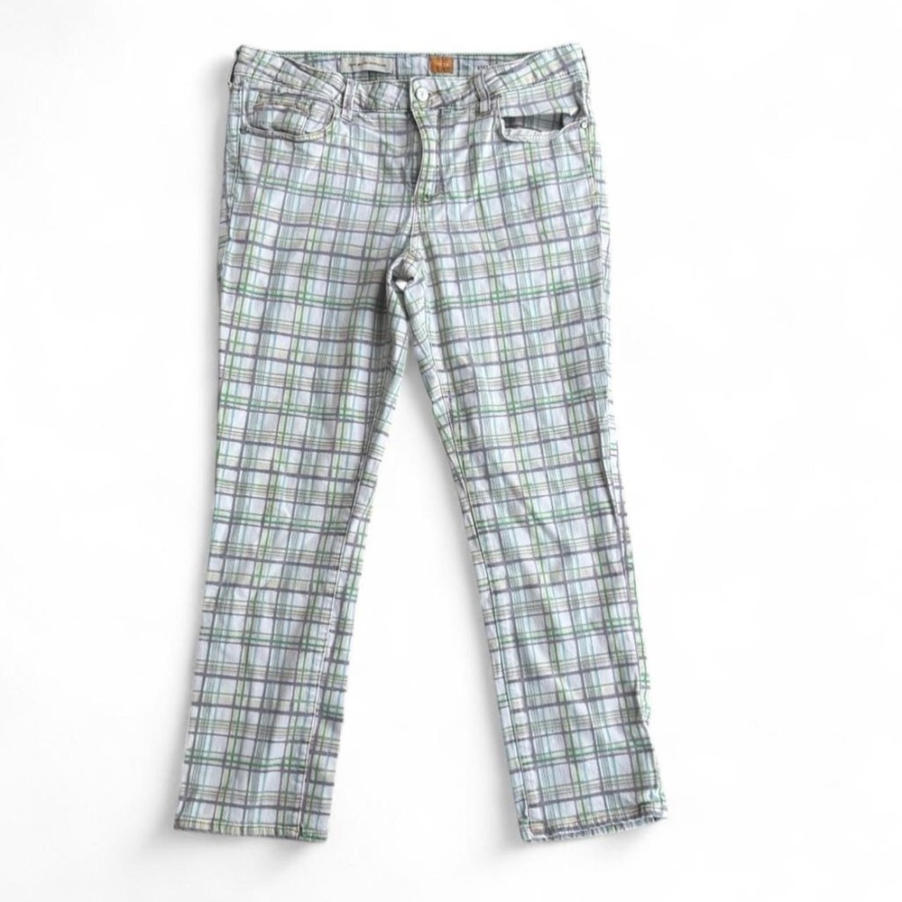 Pilcro Anthropologie Pastel Plaid Straight Leg Pants - Size 32